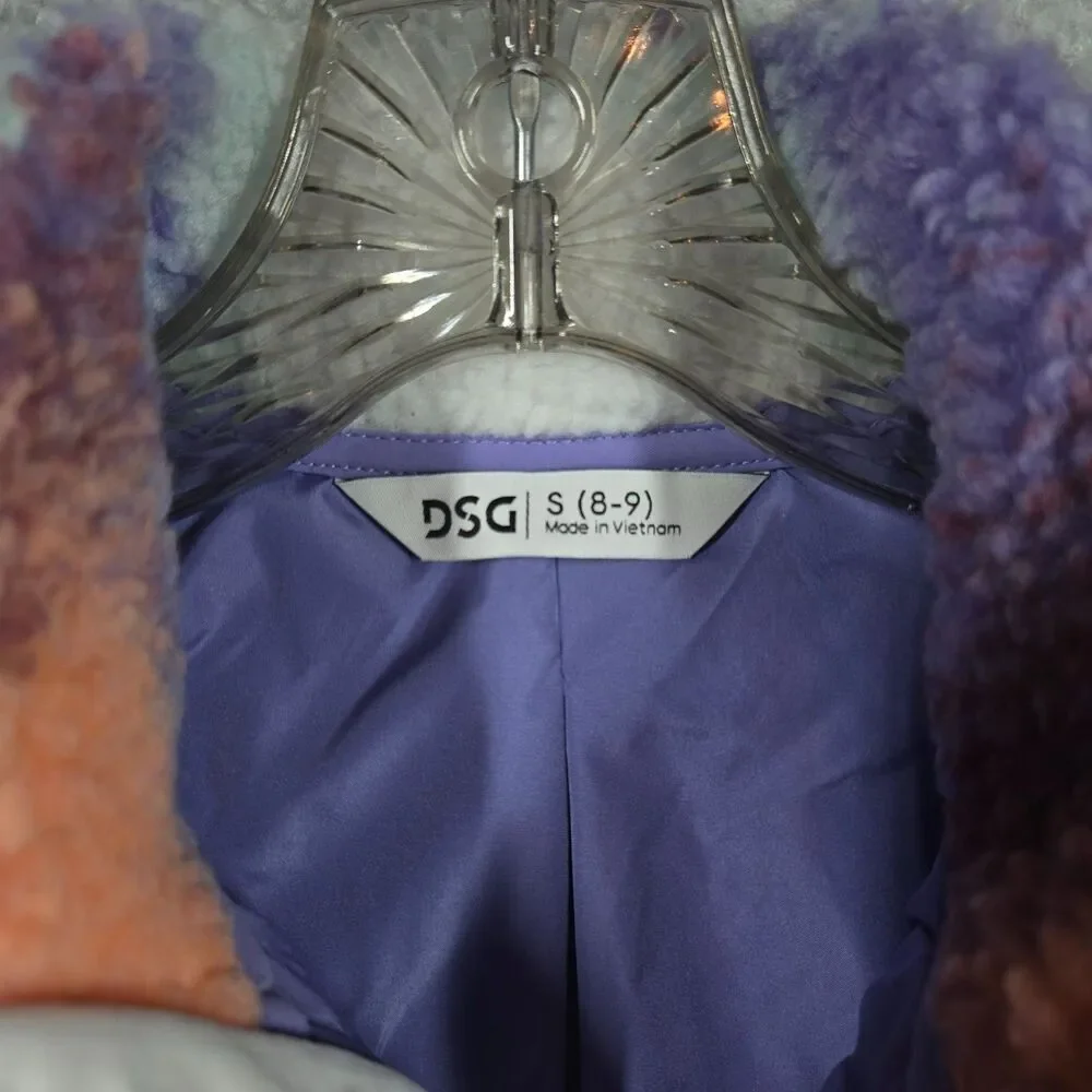 DSG Girls' Cozy Fleece Ice Cave multicolor Full Zip Jacket NWT Size Small 8 - 9
